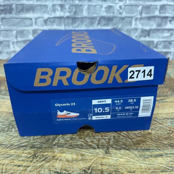 Brooks Glycerin 23 White Navy Orange Running 110476-1D-177 Mens Size 10.5 New main image 5